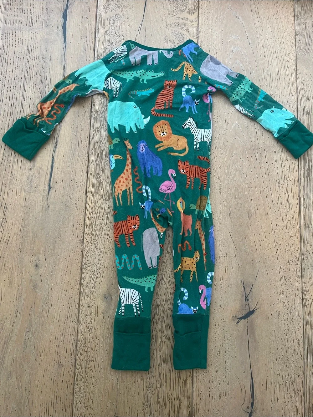 Little Sleepies Wild Zoo Zippy Pajama 3-6 months Animal Safari Jungle Green